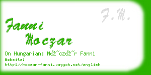 fanni moczar business card